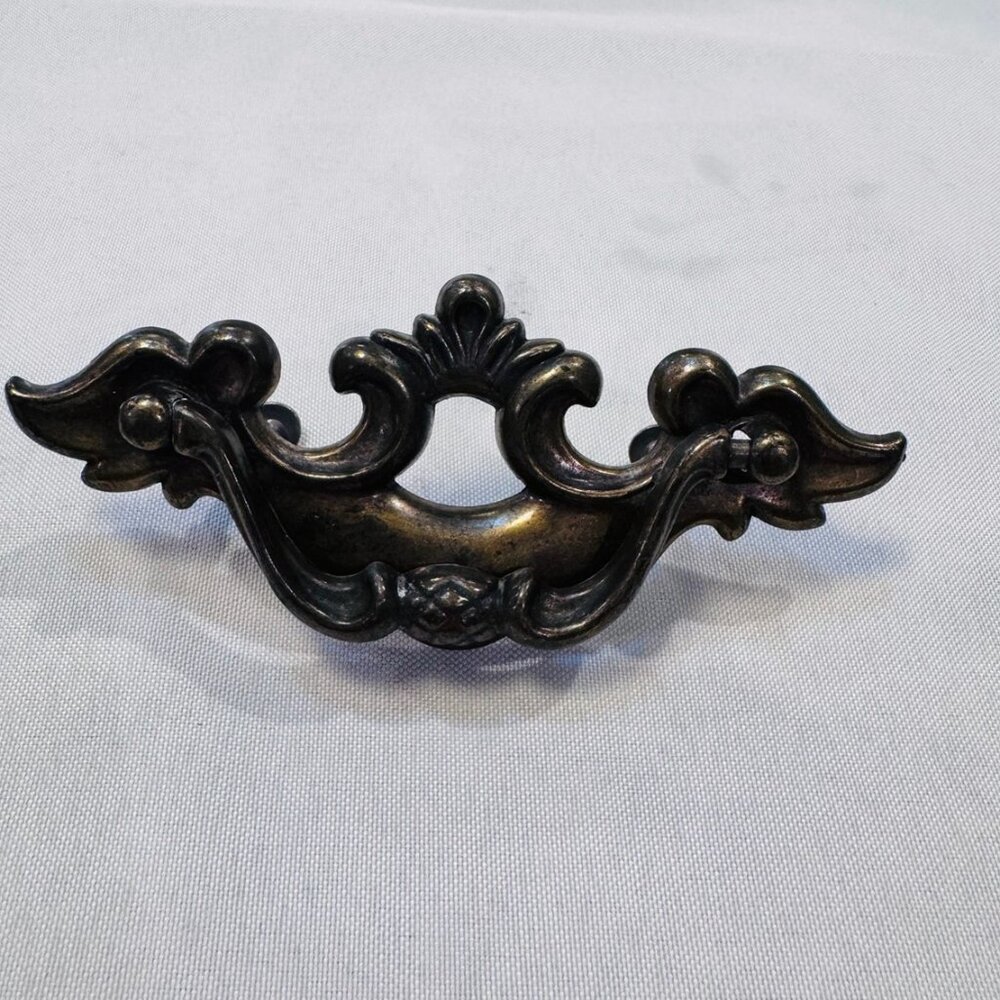 One Antique Brass Drawer Pull